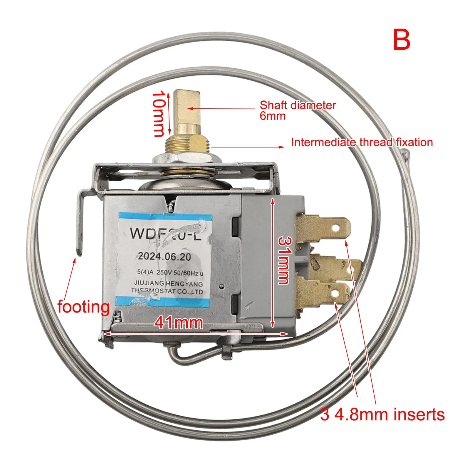 Temperature Control Switch Refrigerator Thermostat 4A 5A Current Wide Compatibility Easy To Install Color As Shown