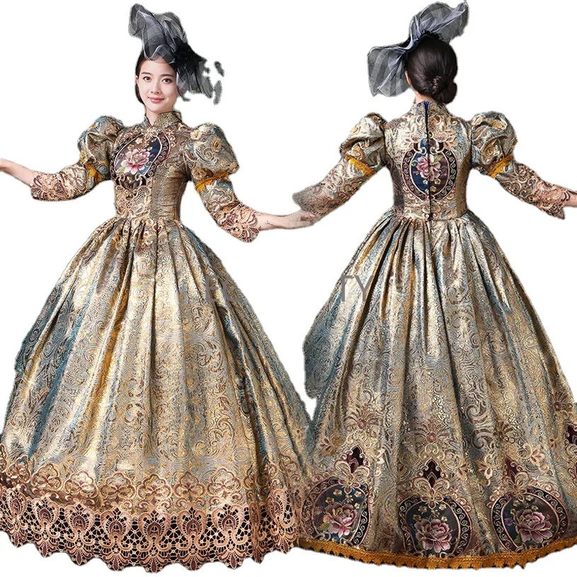 

Custom Women's Medieval Mary Antoinette Rococo Victorian Long Dress Court Performance Dress Stage European Dress Party Dress