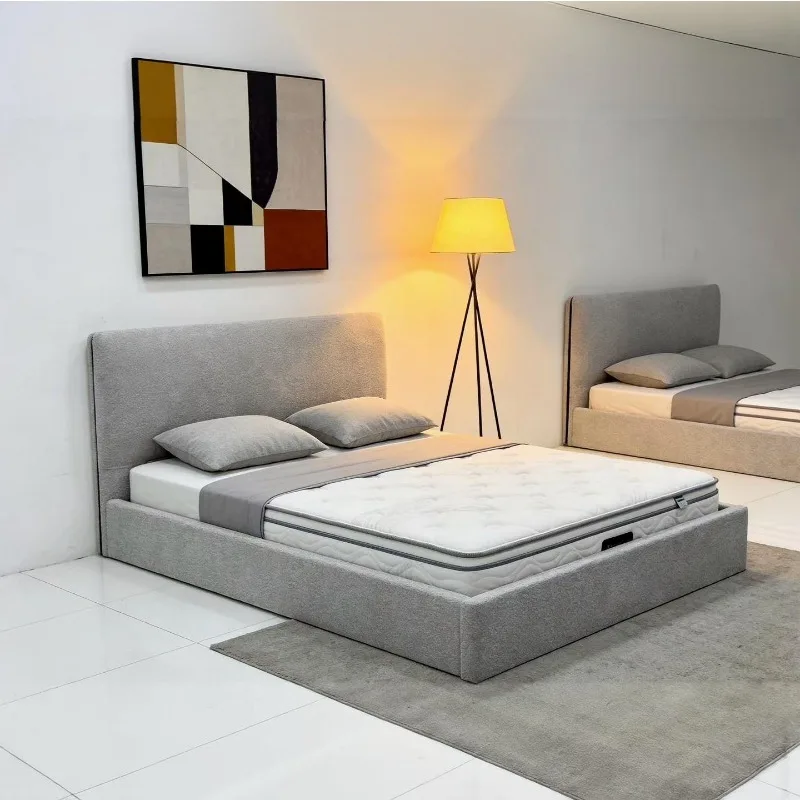 Designer Modern Master Bedroom Fabric  Robin Flush Edge Fabric Double Modern Bedroom Thin Back Bed