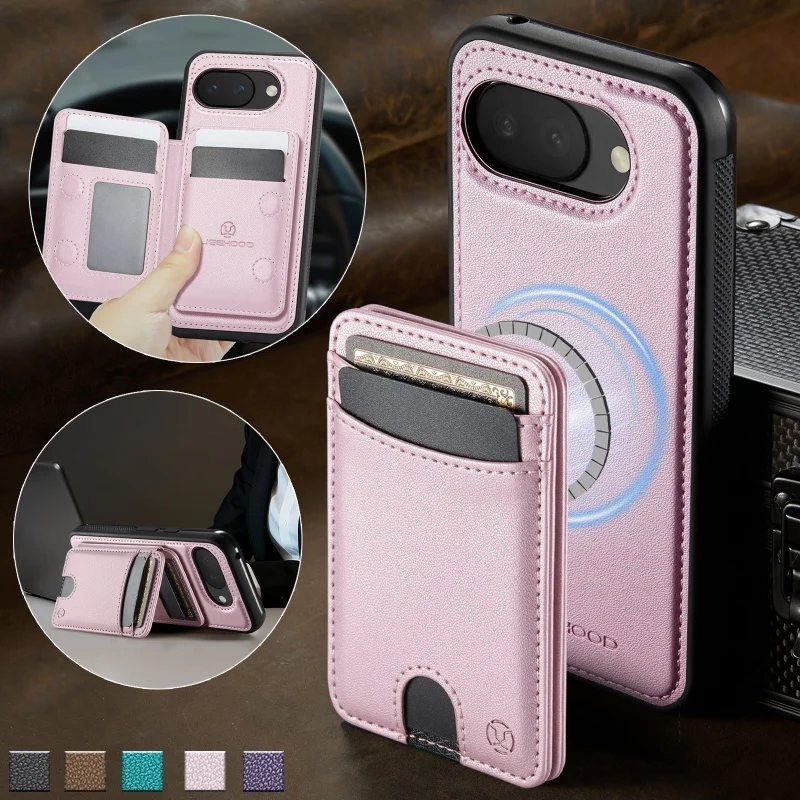 

2 In 1 Detachable Leather Wallet Mobile Phone Case for Google Pixel 10A 10 Pro XL Pro 9A 9 Flip Cards Holder Cover Funda Hoesje