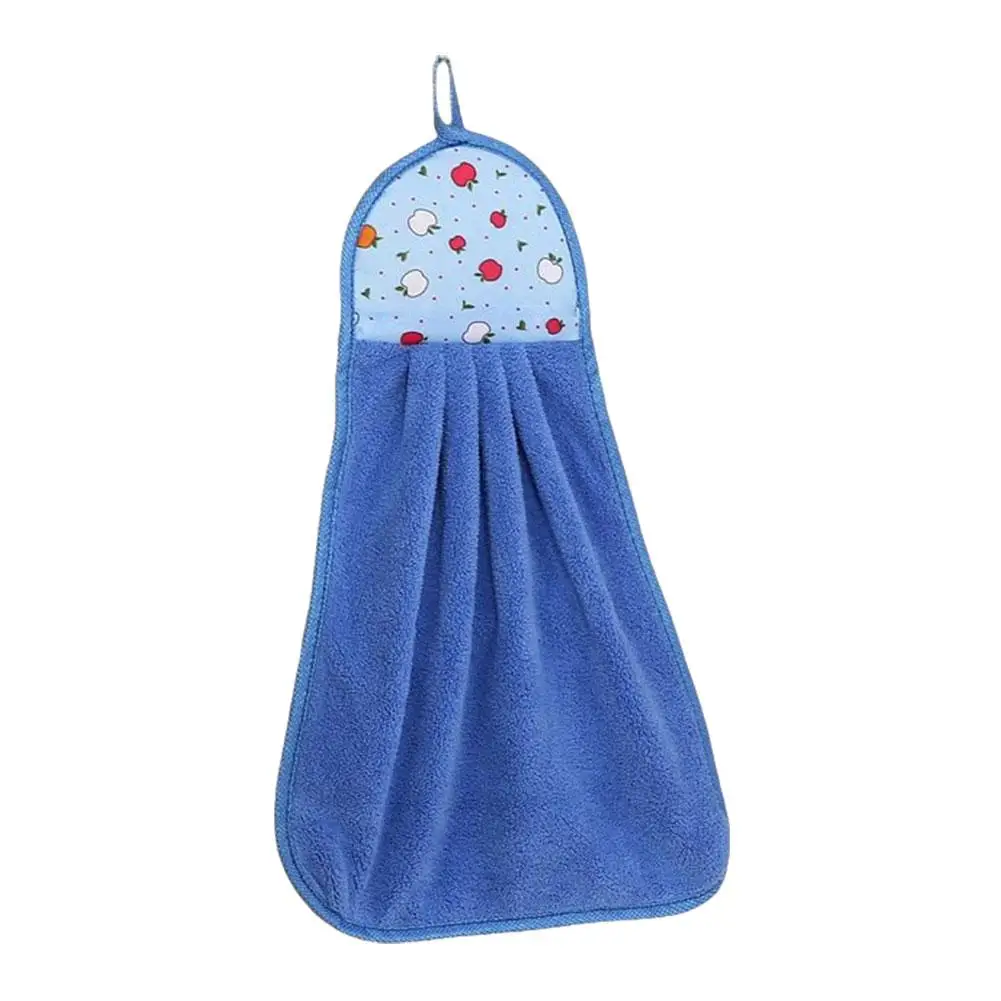 1Pcs Coral Velvet Bathroom Supplies Soft Hand Towel Kitche Hanging Cloth Absorbent Dishcloths Cloth J6E6