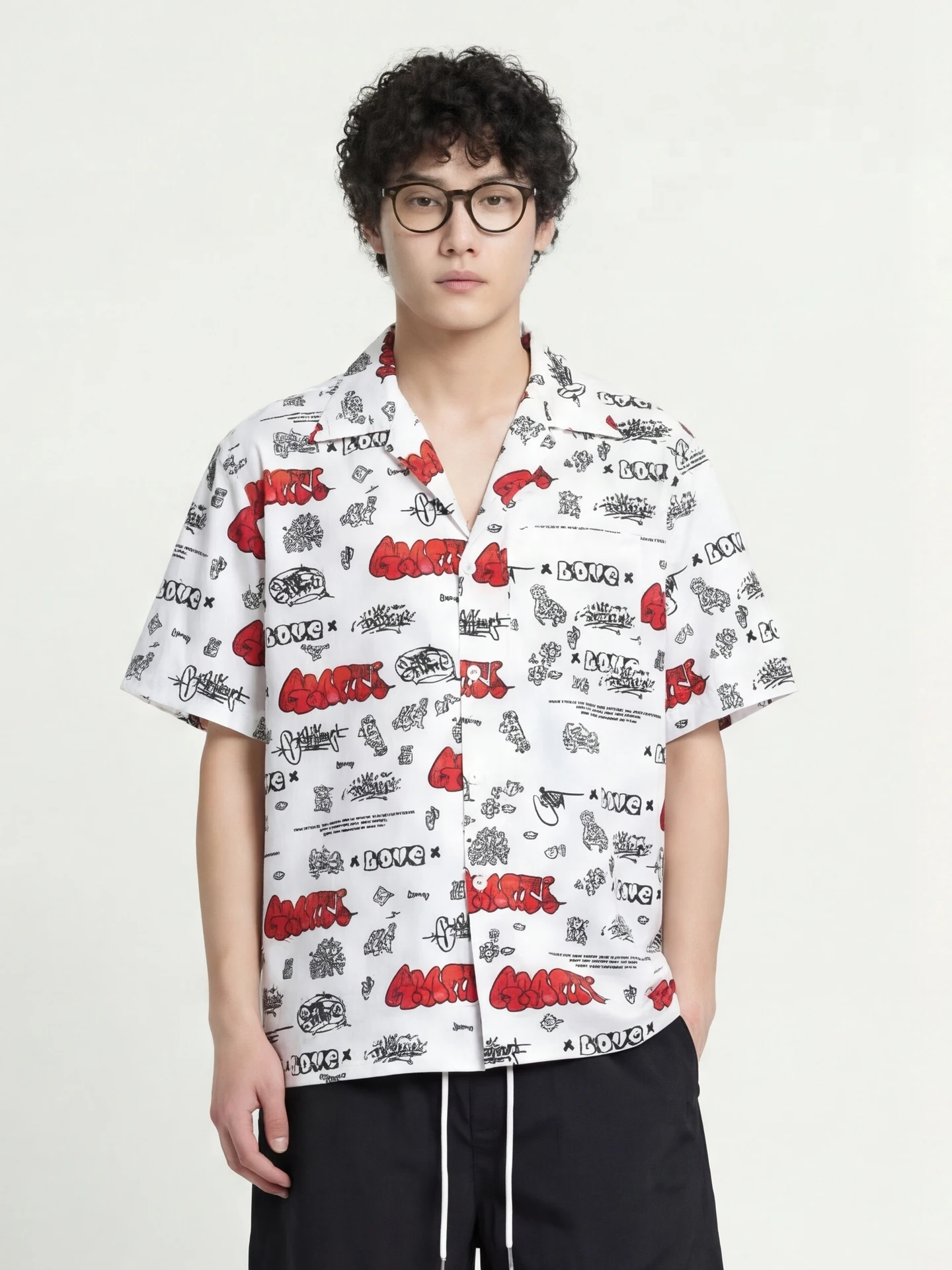 

from Happy Lazy Style Letter Print Loose Cuba Collar All-Match Men Women Short Sleeve Shirt Breathable Casual Fashion