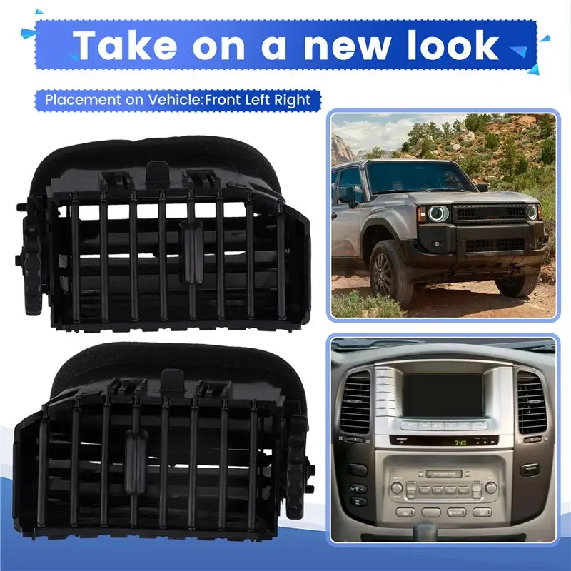 A65P-1Pair Dash Air Conditioning Outlet Air Register For Toyota Land Cruiser 1998-2007 Lexus LX470 55670-60070 55670-60130