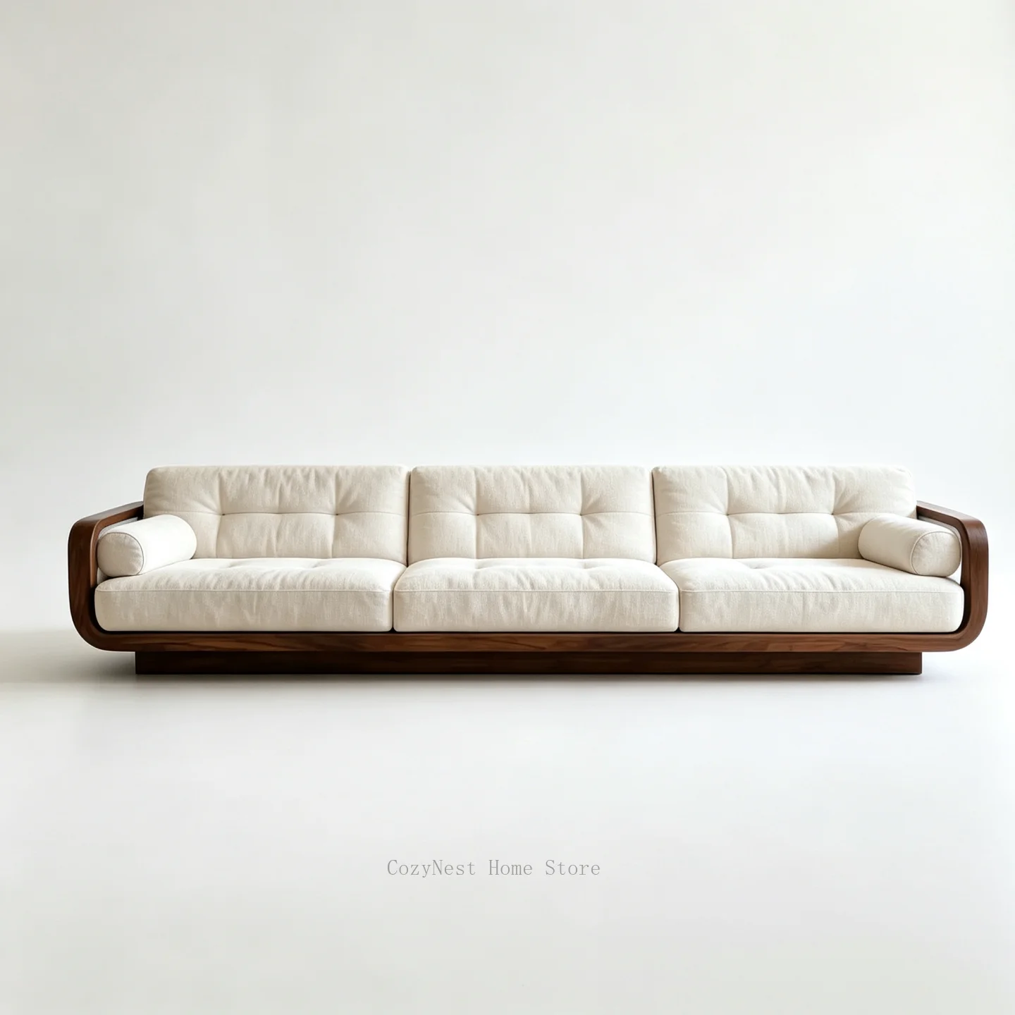 For Black walnut fabric sofa can be customized Song-style aesthetics, modern simple high-end solid wood furniture