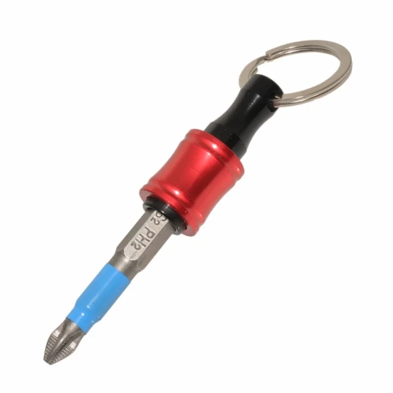 1/4inch Hex Shank Aluminum Alloy Screwdriver Bits Holder Extension Bar Drill Screw Adapter 6pcs Quick Release Keychain
