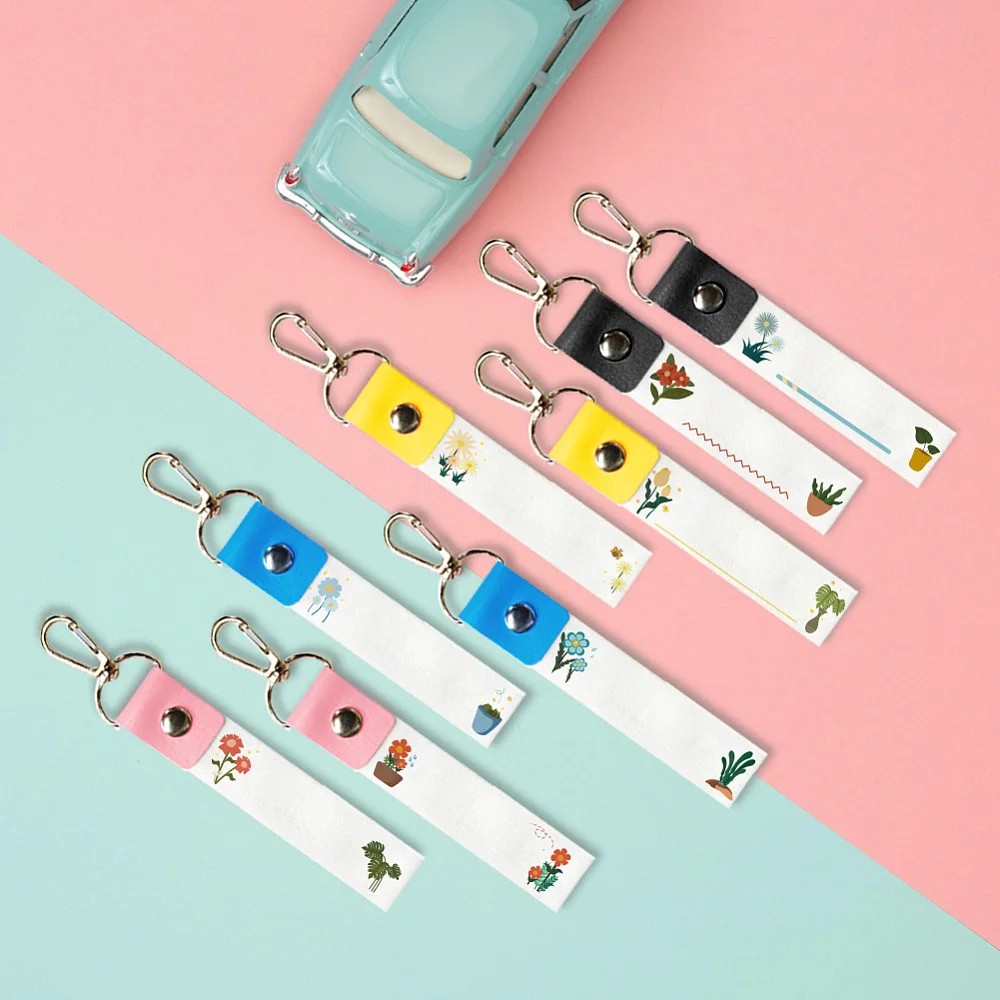 PUレザー コットン ネームマーカー キーホルダー 亜鉛合金 キーホルダー フラワー 13x2cm