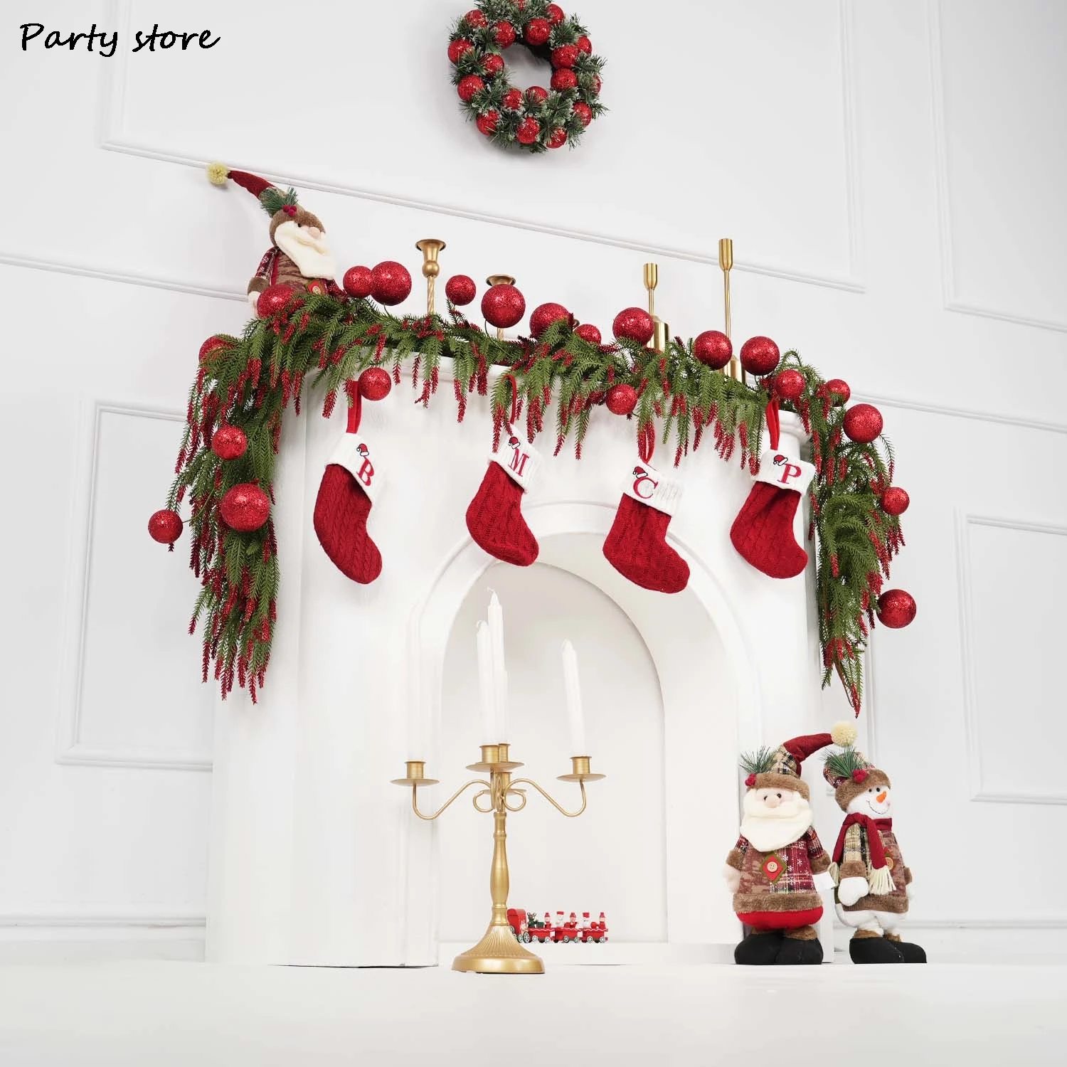 Christmas Wreath Decoration Red Bell Christmas for Front Door Window Wall Door New Year Garland Ornament Guirnalda Navidad Decor