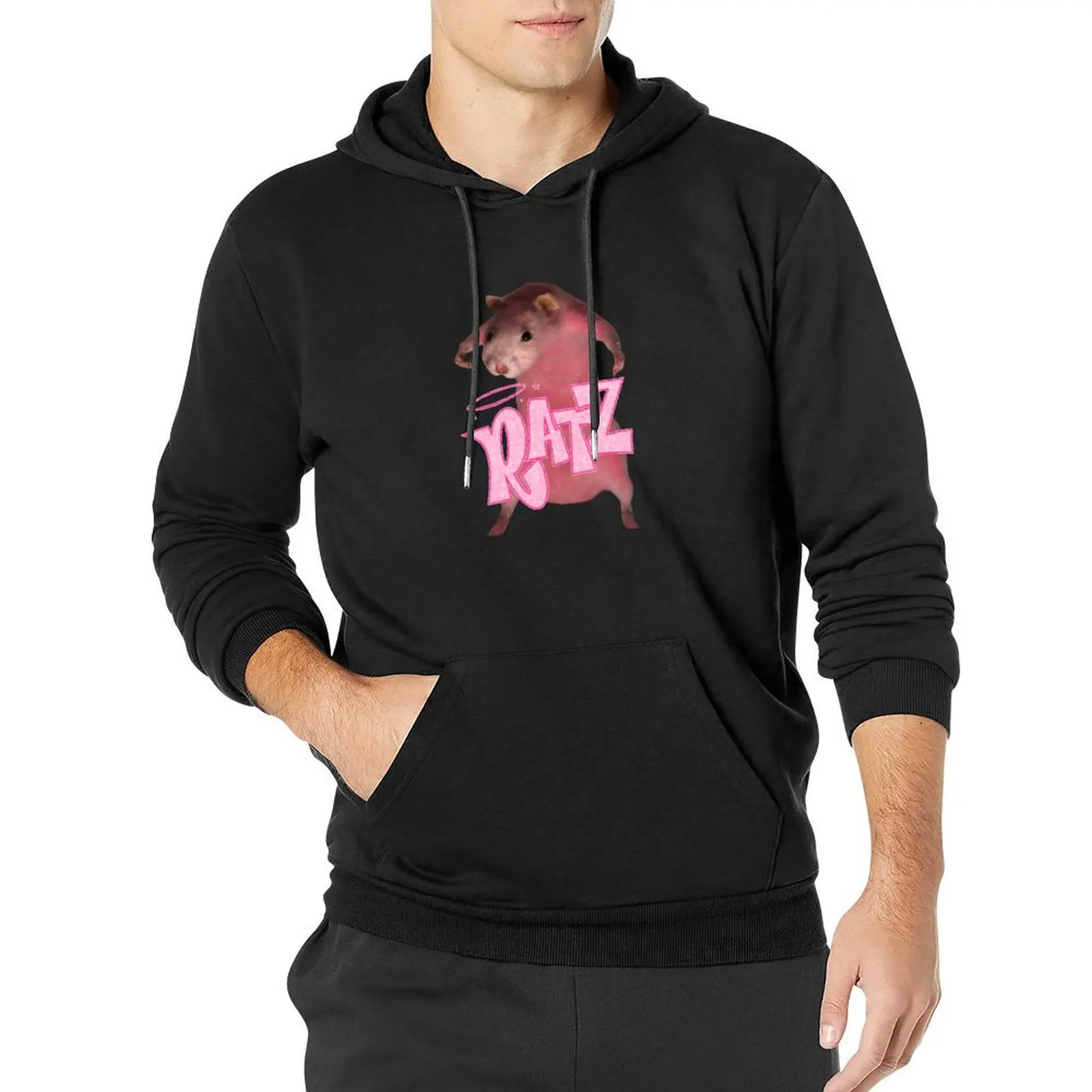 HQ Pink Rat Ratz Meme Pullover Hoodie men's winter sweater autumn new products graphic hoodie