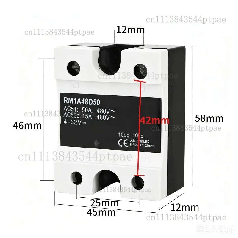 Solid State Relay Rm1a40/48d50/75b/rs1a40d40e/rm1a4025e/d100 (replacement)
