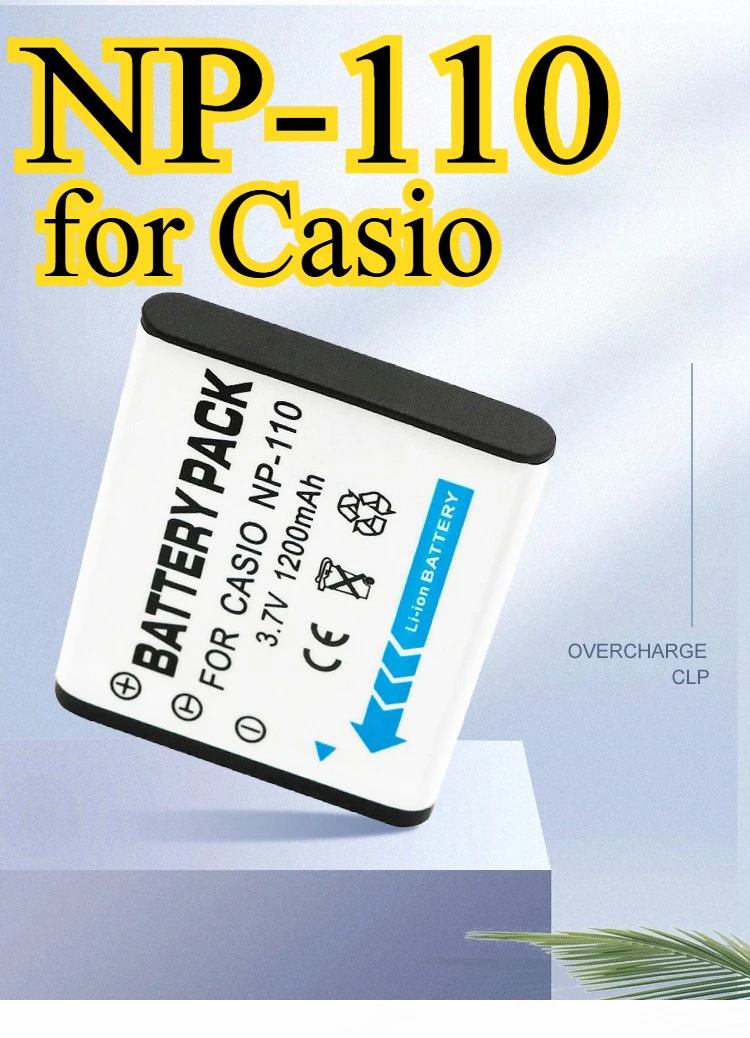 

2PCS 1200mAh CNP-110 Lithium Battery for Casio Digital Camera EX-Z2300 EX-FC200S CNP110 Battery