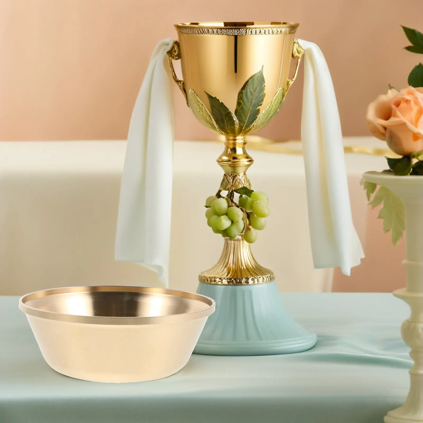 3.9x1.6in Copper Buddhist Offering Bowl Mini Decorative Altar Worship Cup for Yoga Meditation Blessing Prosperity Bowl - view 6