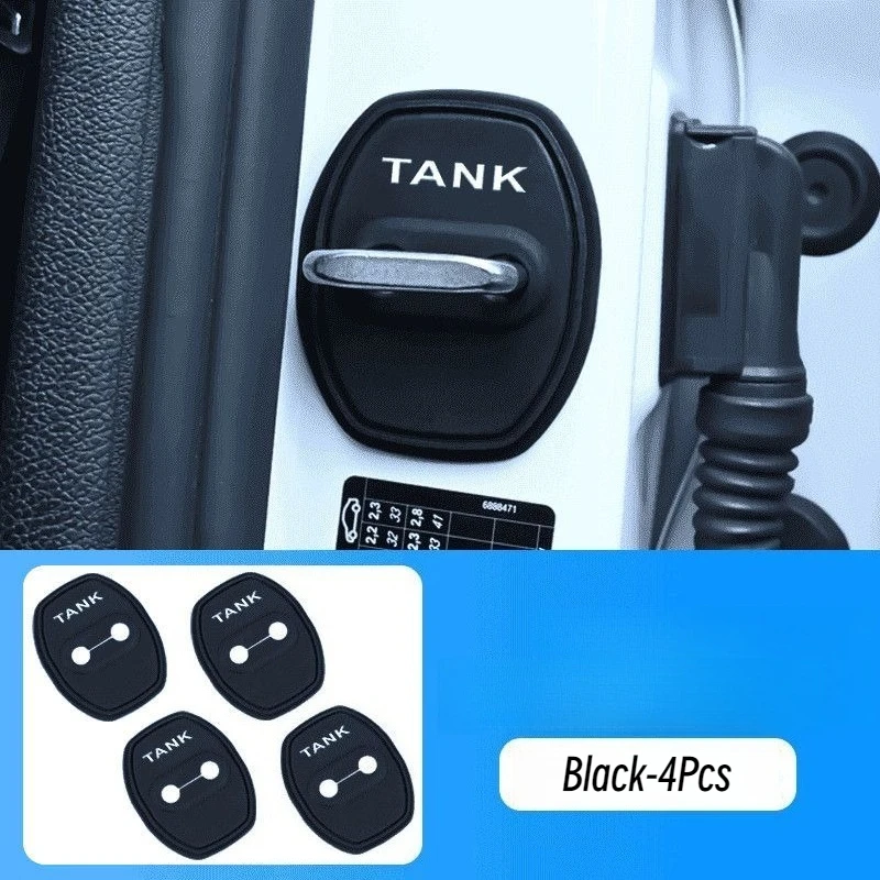 Tank Car Styling Car Door Lock Covers Stikcer Case Silica Gel Auto Accessories for GWM WEY Tank 300 400 500 700
