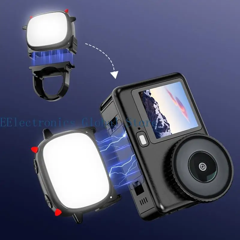 462B Detachable Magnetic Bracket LED Fill Light, Build-In Rechargeable Battery Support Charge While Lighting, Compact Size Vlog
