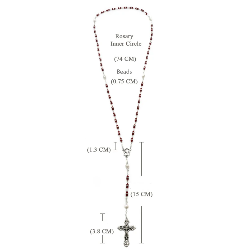 Crystal Beads Necklace Rosary Rosary Alloy Cross Pendant Bracelet Catholic Jewelry Holiday Anniversary Gifts