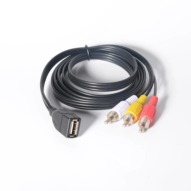 1,5 м/5 футов USB-мама на 3RCA RGB-папа AV-аудио-видео композитный кабель-конвертер адаптер для игровых консолей DVD автомобильный AV-бокс