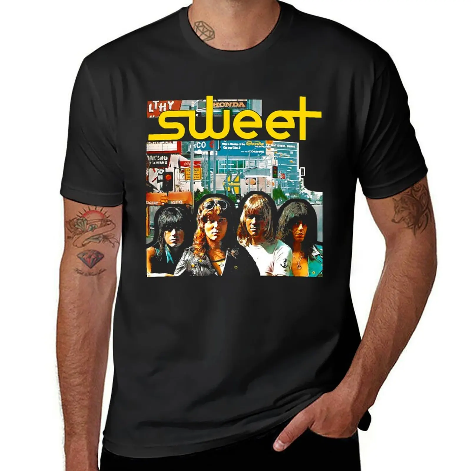 Sweet - Desolation Boulevard T-Shirt T-Shirt quick-drying anime clothes mens graphic t-shirts hip hop