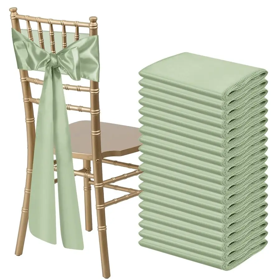 

ШТ. шалфейно-зеленые атласные пояса для стула с бантами, универсальный стул, ленты, завязки, пояс для спины для свадебной вечеринки, приема, мероприятий, банкетов, отеля