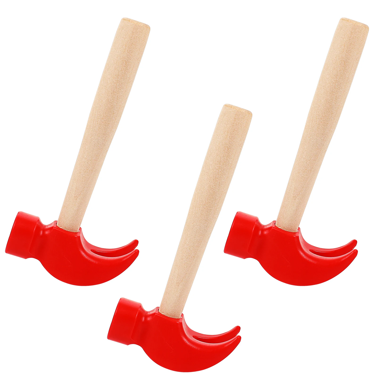 

3Pcs Small Wooden Hammer Toy Smooth Safe Educational DIY Skills Hand Eye Coordination Anti Slip No Injury Maintenance