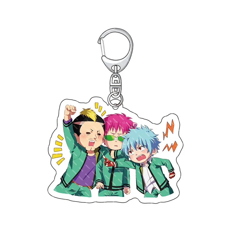 6CM Anime The Disastrous Life of Saiki Kusuo Acrylic Keychain Saiki Kusuo Teruhashi Kokomi Figure Pendant Keyring Jewelry