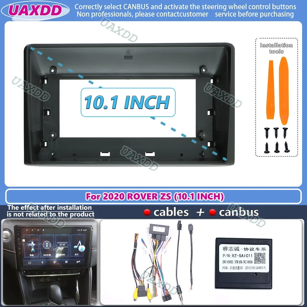 FOR 2020 ROVER ZS 10.1INCH 2 Din Car stereo radio Android frame Kit panel Center fascia cable video harness dashboard canbus box