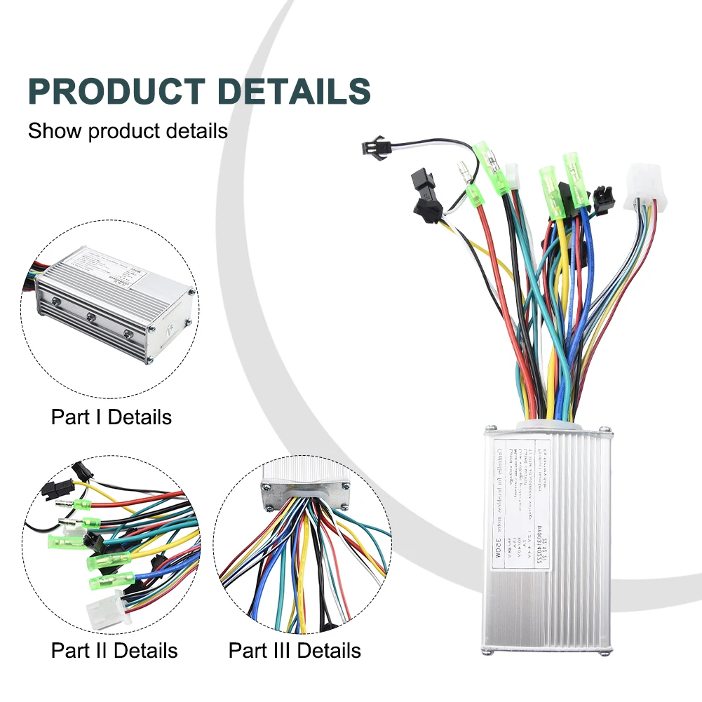 36V/48V 350W Brushless Controller Square Wave For Electric Scooter Folding Bike Quick Easy Installation Designed