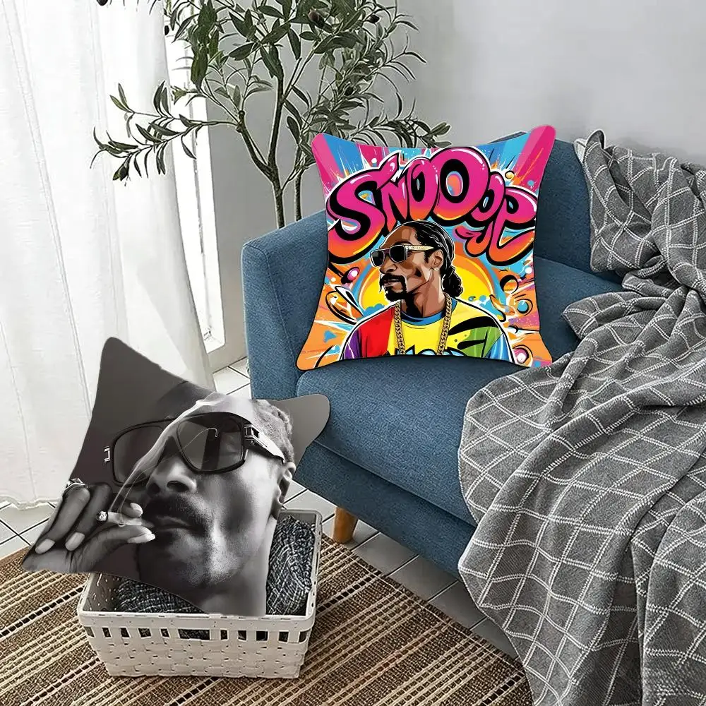 Famous Hip-Hop Singer S-Snoop Dogg Cushion Cover Fluffy velvet Nordic style plush Living room sofa decorative