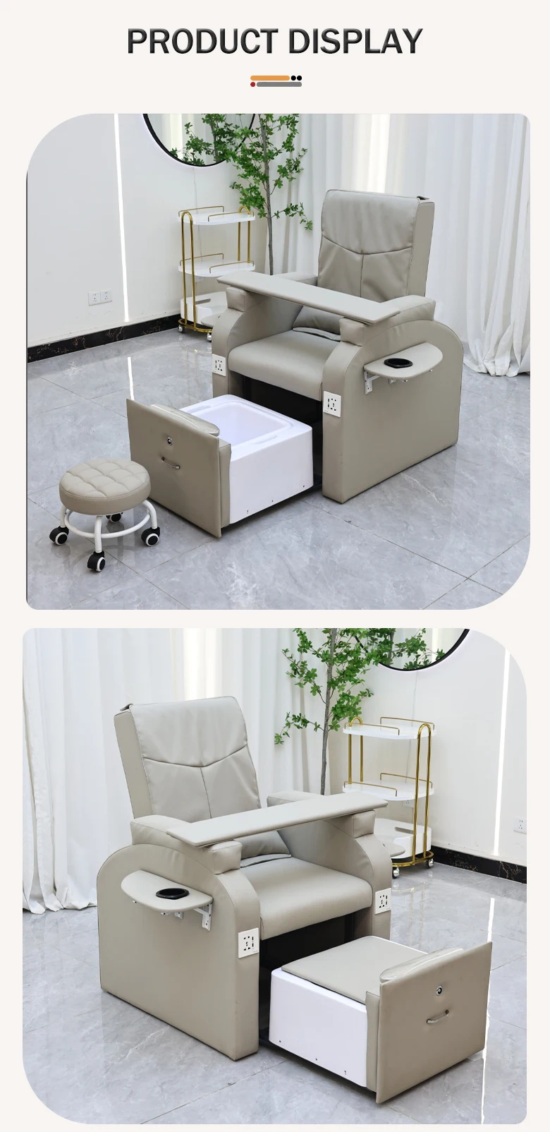 Tragbares Fußmassage-Sofa, ausgestattet mit hochdichtem Rückprall-Schaumstoffkissen, Rückenmassagefunktion, kein Wasseranschluss erforderlich. – Detail 10