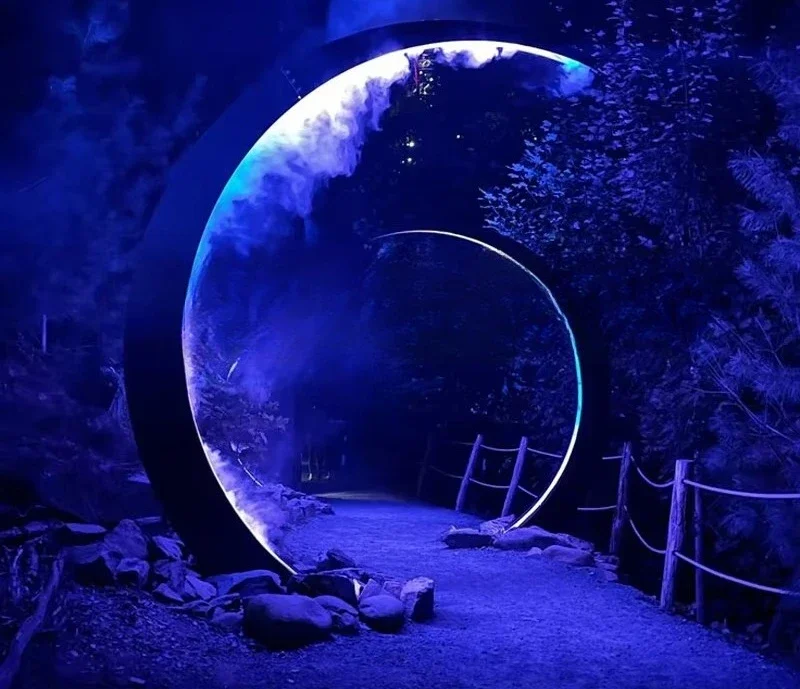 Metal tunnel background wall LED curved outdoor event party decoration walkway