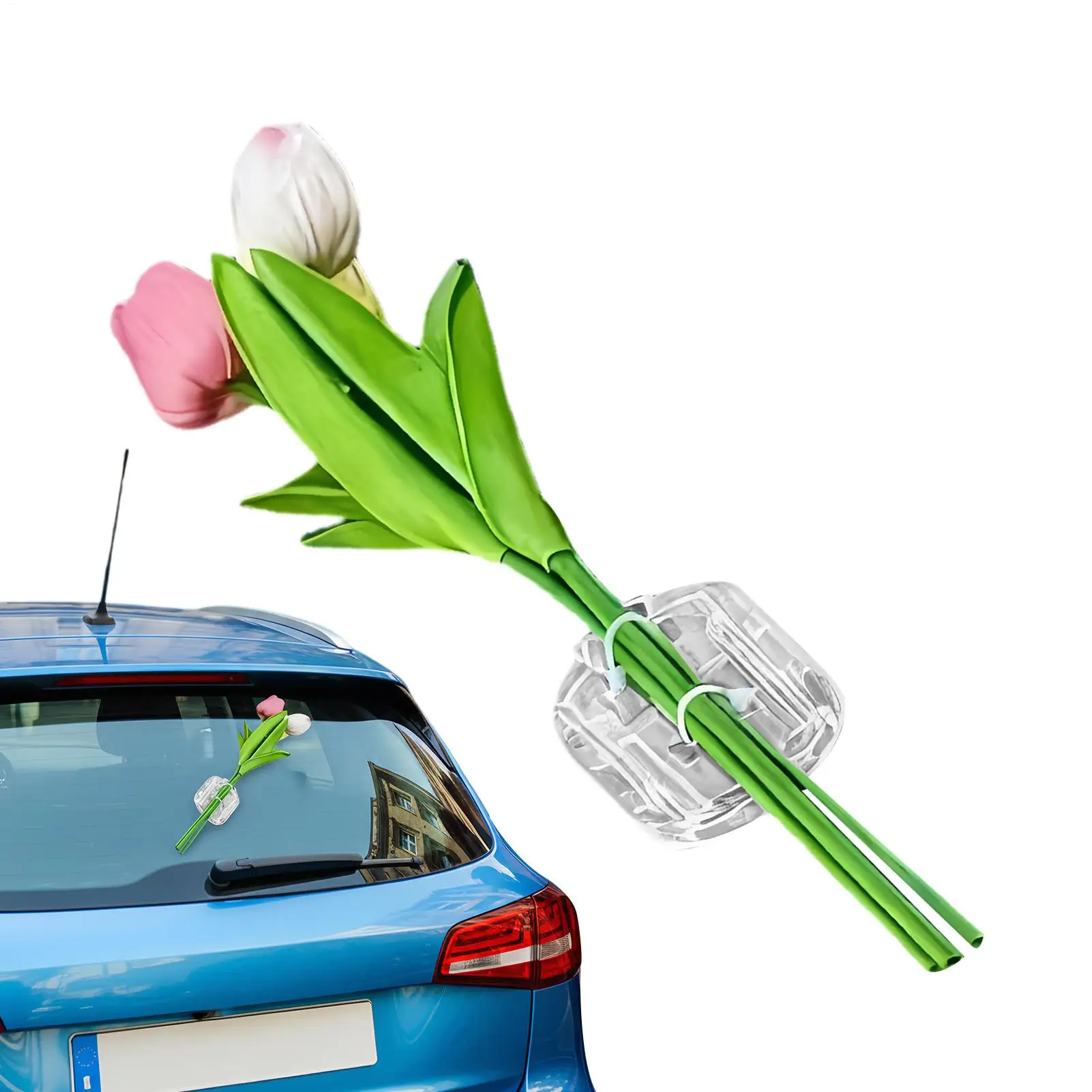 

Flowers For Car Weather Resistant 3D Romantic Alphabet Letter Sticker Wedding Car Decorations For Glass Window Automotive
