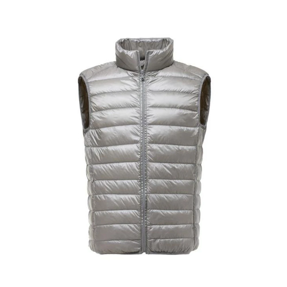 Covrlge-Casual masculino leve para baixo colete, casaco com zíper, pato branco para baixo Gilet, top de venda, nova chegada, venda quente, 4XL