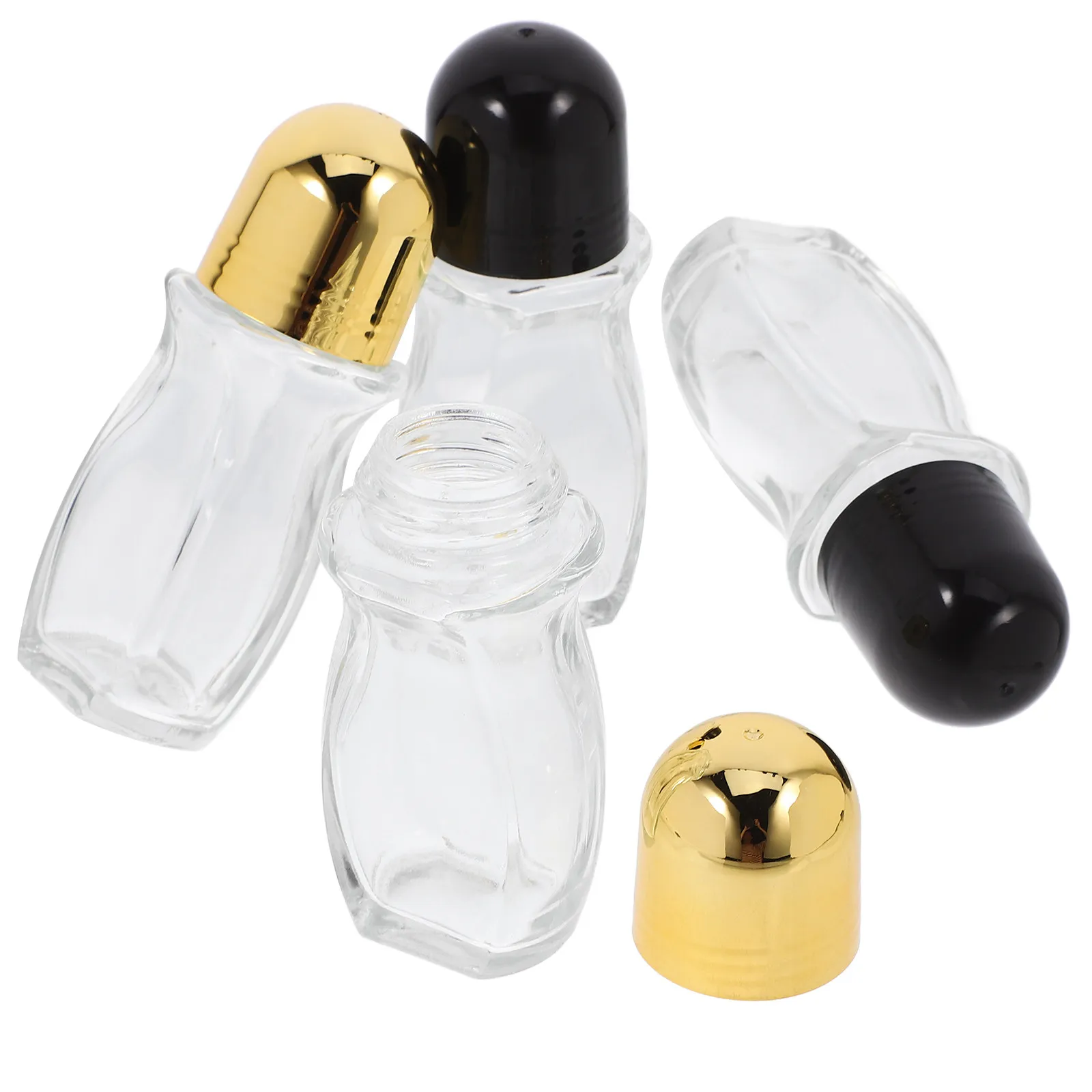 

4 шт. стеклянные роликовые флаконы для эфирных масел, многоразовые контейнеры для ароматерапии, портативные, герметичные, маленького размера, для путешествий