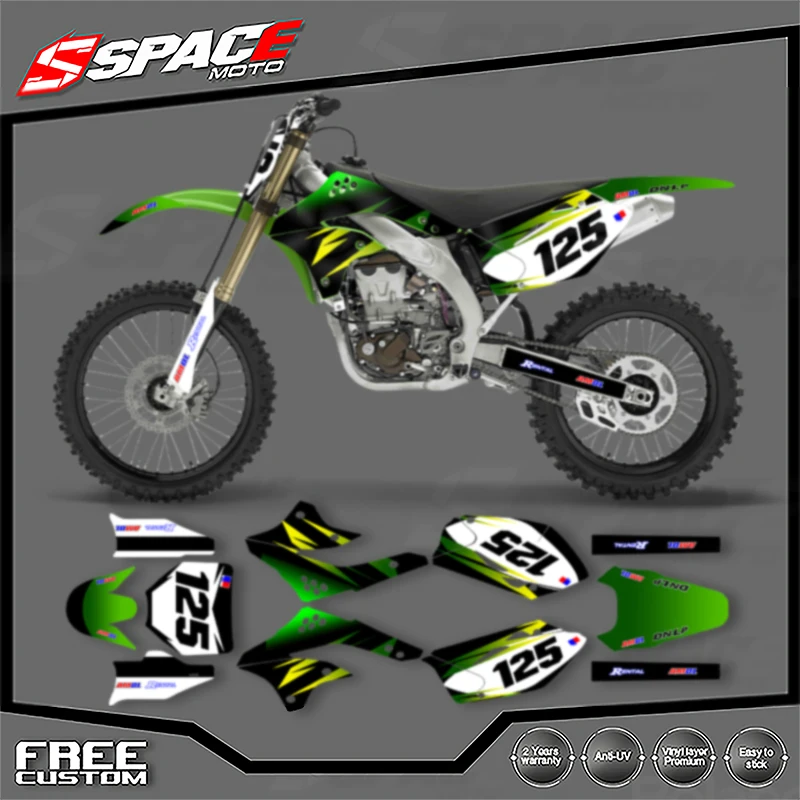 

Мотоциклетные графические наклейки SPACE, наклейки для KAWASAKI 2006 2007 KXF250 08 KXF250, наборы наклеек 006