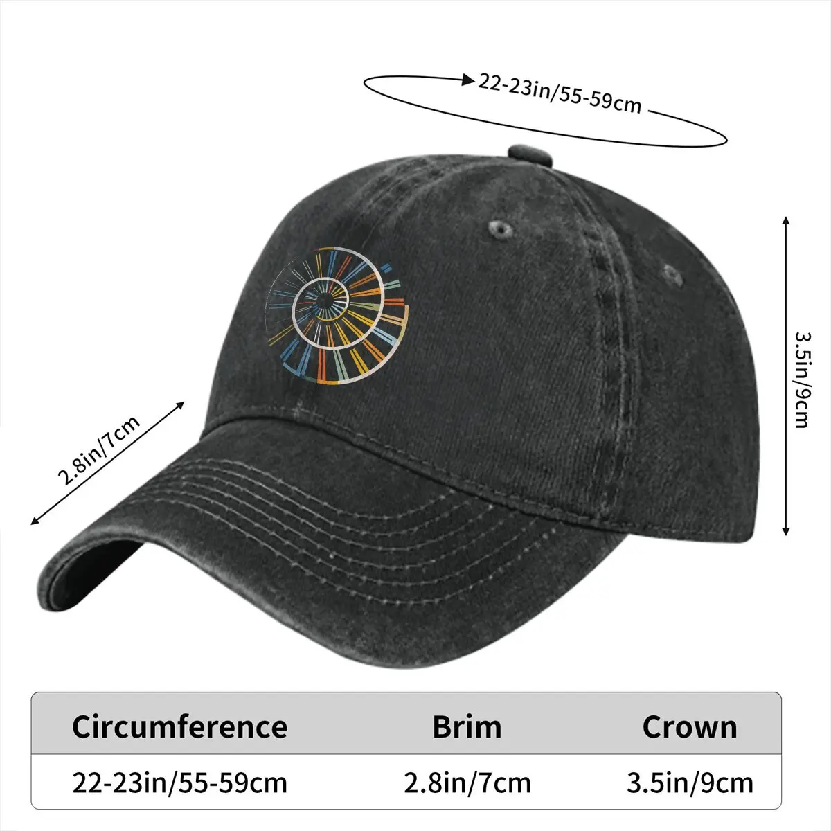 Sacred Spiral Colorful Baseball Caps Peaked Cap Fibonacci Sequence Golden Ratio Sun Shade Cowboy Hats for Men Trucker Dad Hat