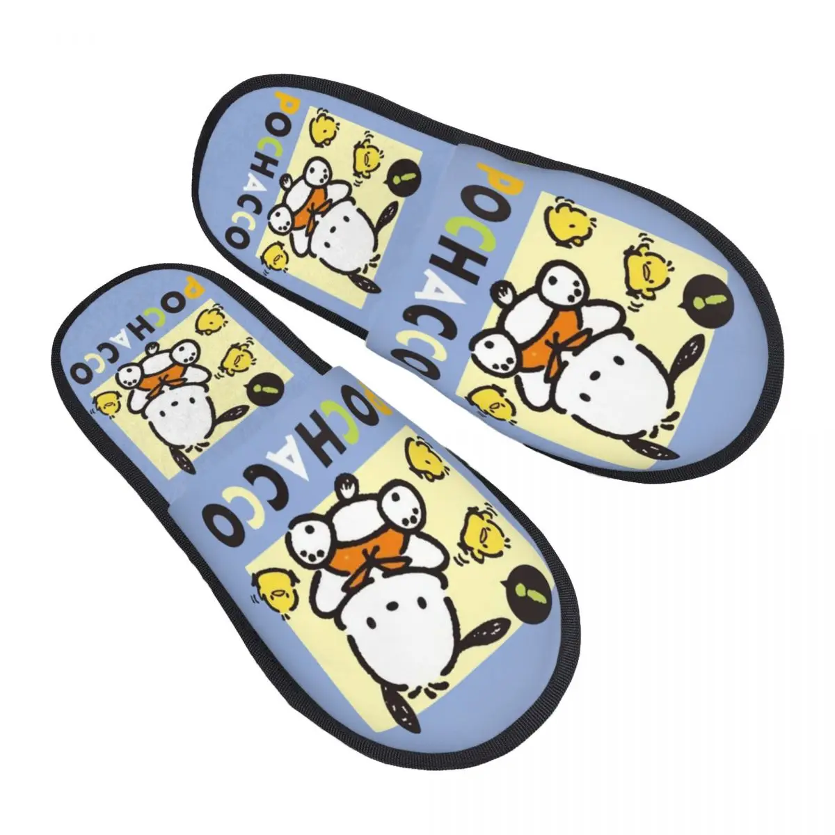 Custom Cartoon Pochacco Soft Memory Foam House Slippers Women Cozy Warm Anti-Skid Slipper