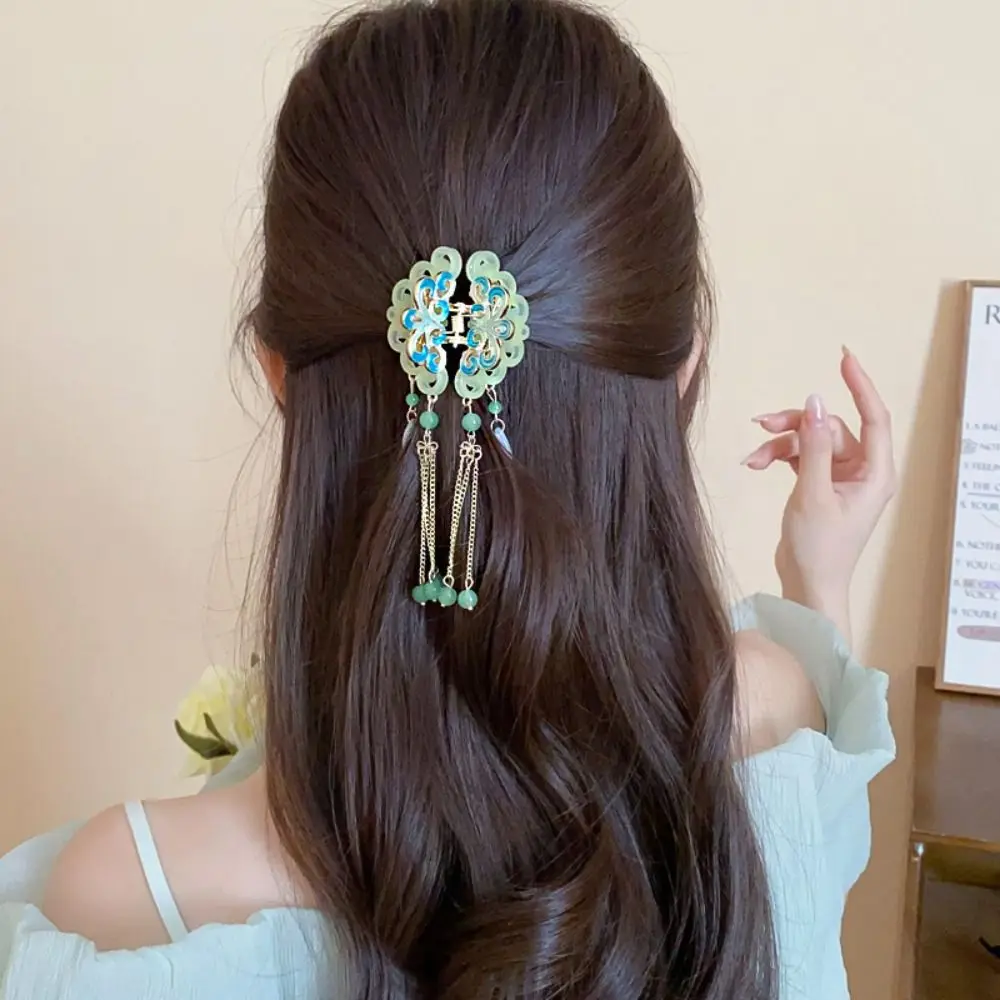 

Fashion Tassels Butterfly Hair Clip Antique Style Grab Clip Chinese Style Hair Claw Mini Headwear Cute Hairpin Female