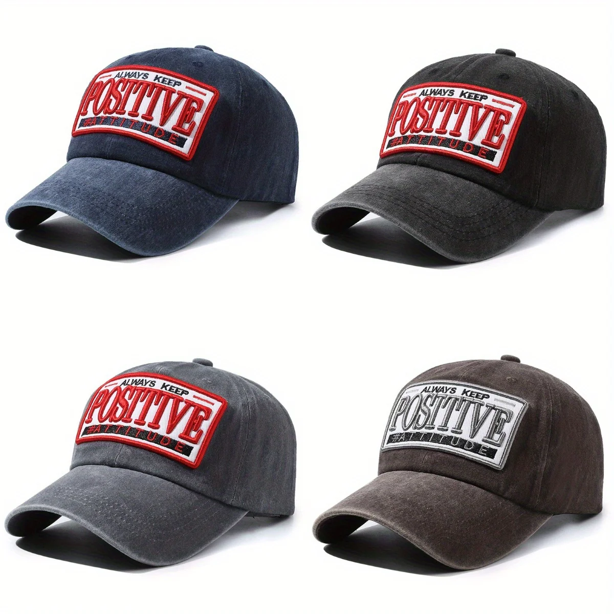 

Vintage Washed Baseball Cap Patch Cloth 3D Letters Embroidered Korean Style Men's Hip Hop Sun Hat Outdoor Sports