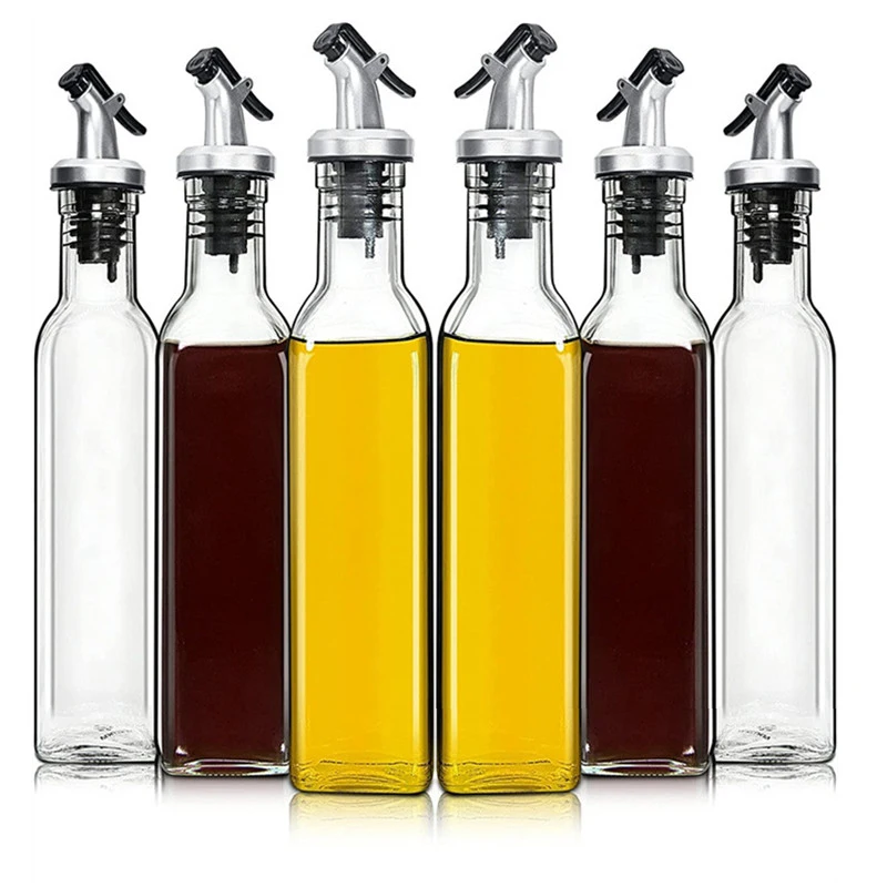 150ML/250ML/500ML Oil Pot Plastic Leak-proof Kitchen Seasoning Soy Sauce Vinegar Bottle Transparent Olive Oil Bottle