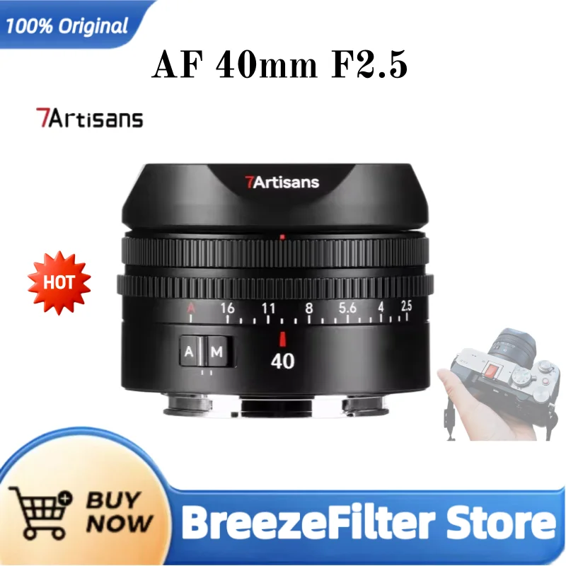 7artisans AF 40mm F2.5 Autofokus-Objektiv mit großer Blendenöffnung für Sony E-Mount Kameras wie Sony A6700, A7 V, A7C II, ZV-E1