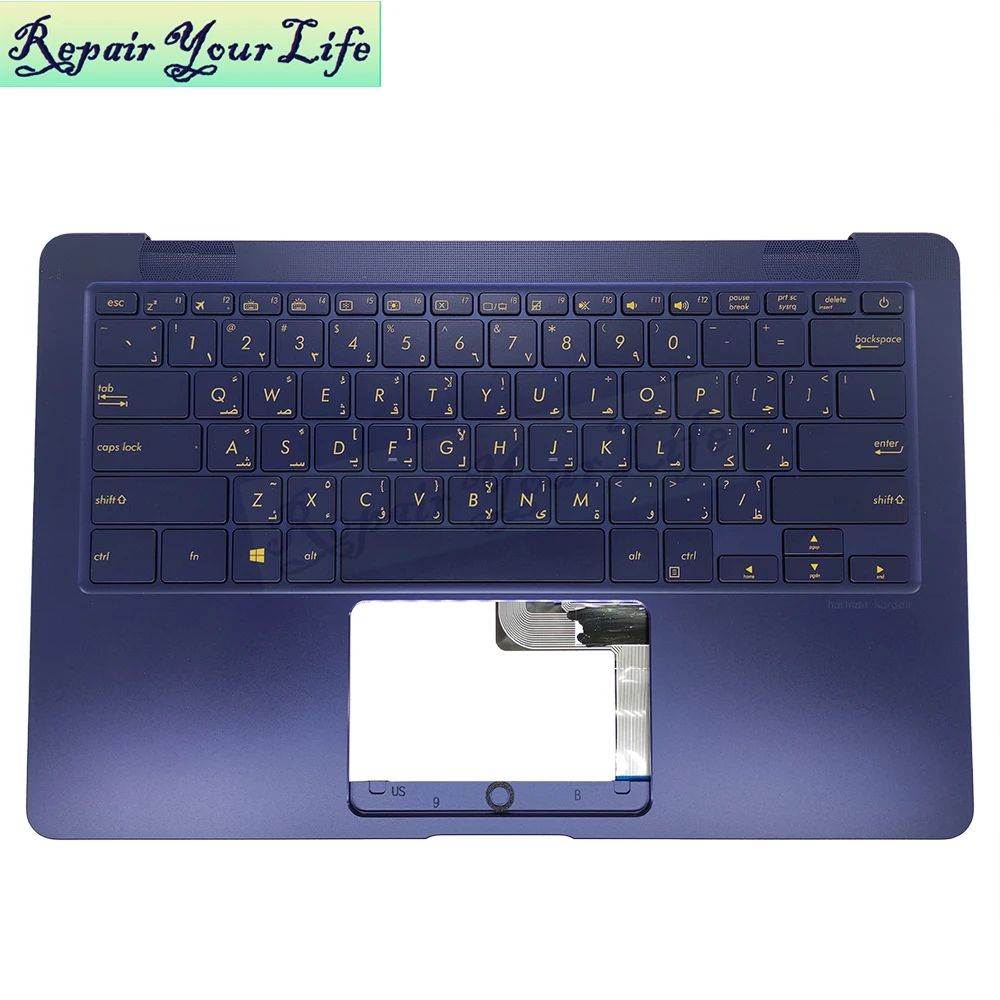 

Arabic FARSI Bulgarian Palmrest Keyboard for Asus ZenBook UX490 UX490UA UX490UAK UX490UAR 90NB0EI1-R30330 R30350 R30400 Backlit