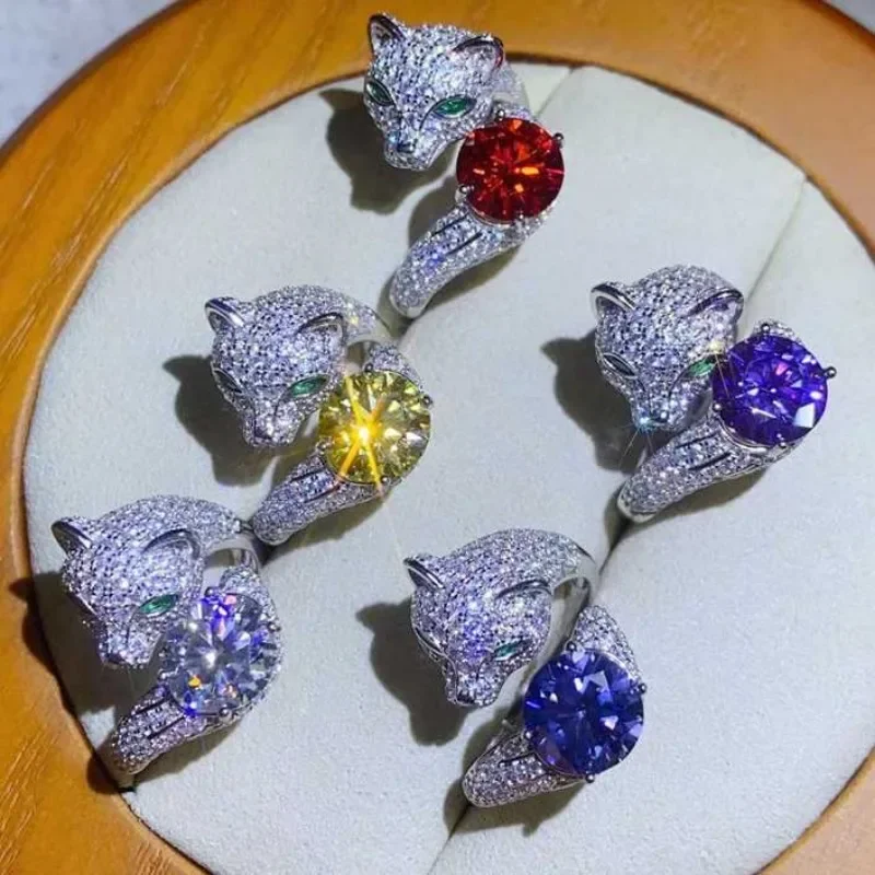 SACE GEMS-Anel Moissanite para Mulheres, S925 Sterling Sliver Plated, Ouro Branco 18k, Noivado de Casamento, Anéis de Joias Finas, 2ct