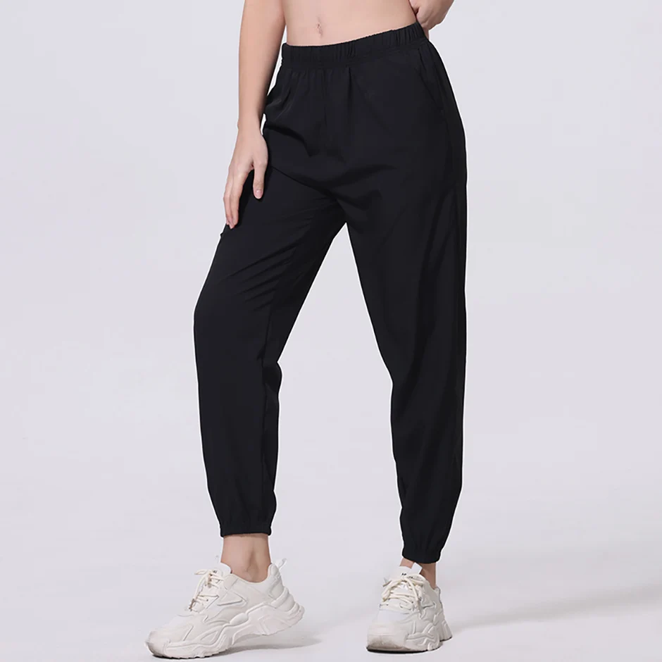 Damen Lange Hosen mit Beinbündchen Frühling und Sommer Knöchellange Hosen Einfarbig Casual Täglich Sport Bequem und Modisch – Detail 5