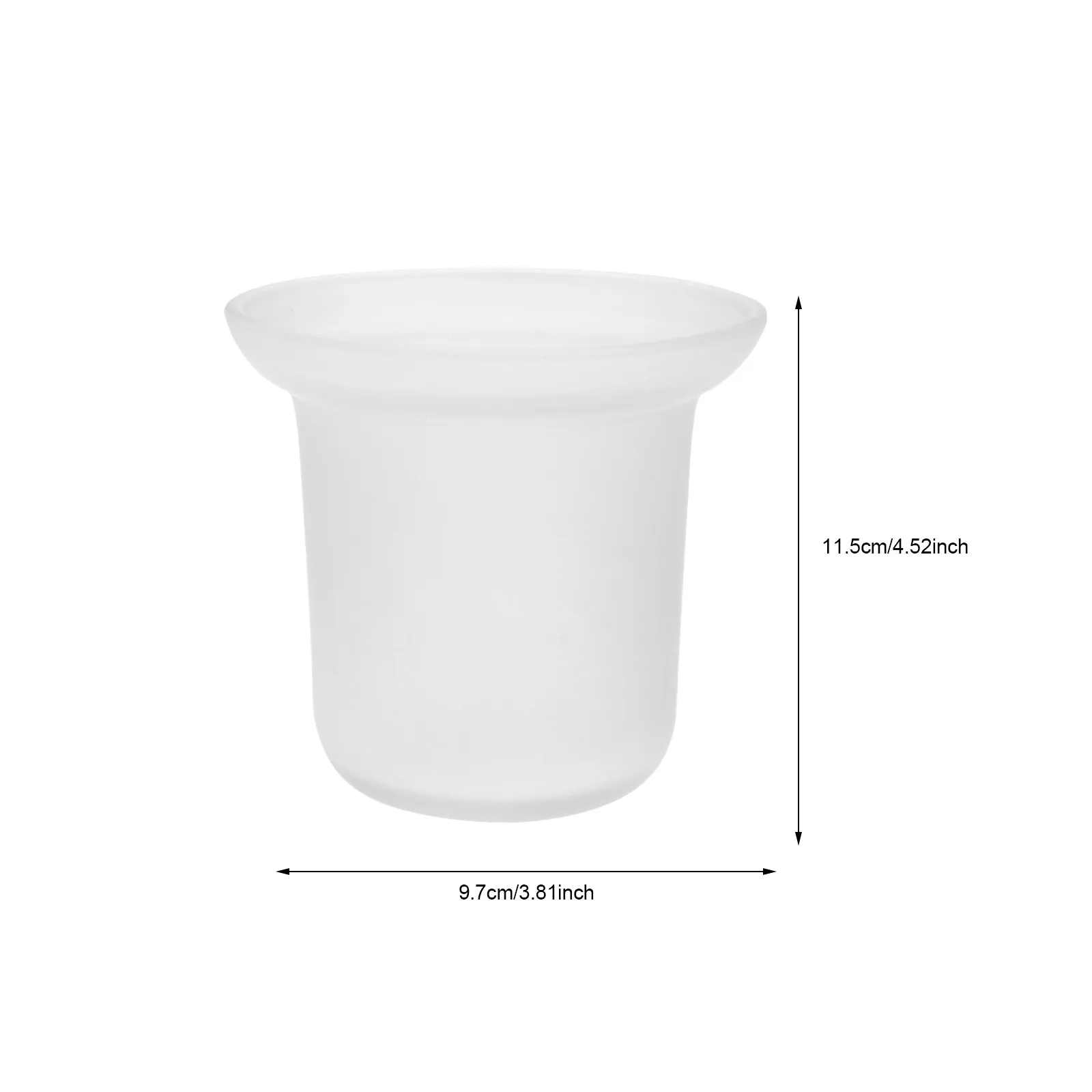 Premium Frosted Toilet Brush Cup Glass Base Heavy Duty Bathroom Cleaning Tool Holder for Home Hotel Office Use Toilet Brush