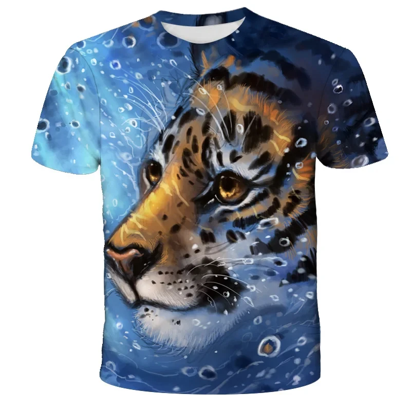 2023 New Tiger Lion 3D Print T Shirt Kids/Adult Tops Casual Fashion Tee Men Boy Shirt Oversized Short Sleeve Children\'s T-Shirts