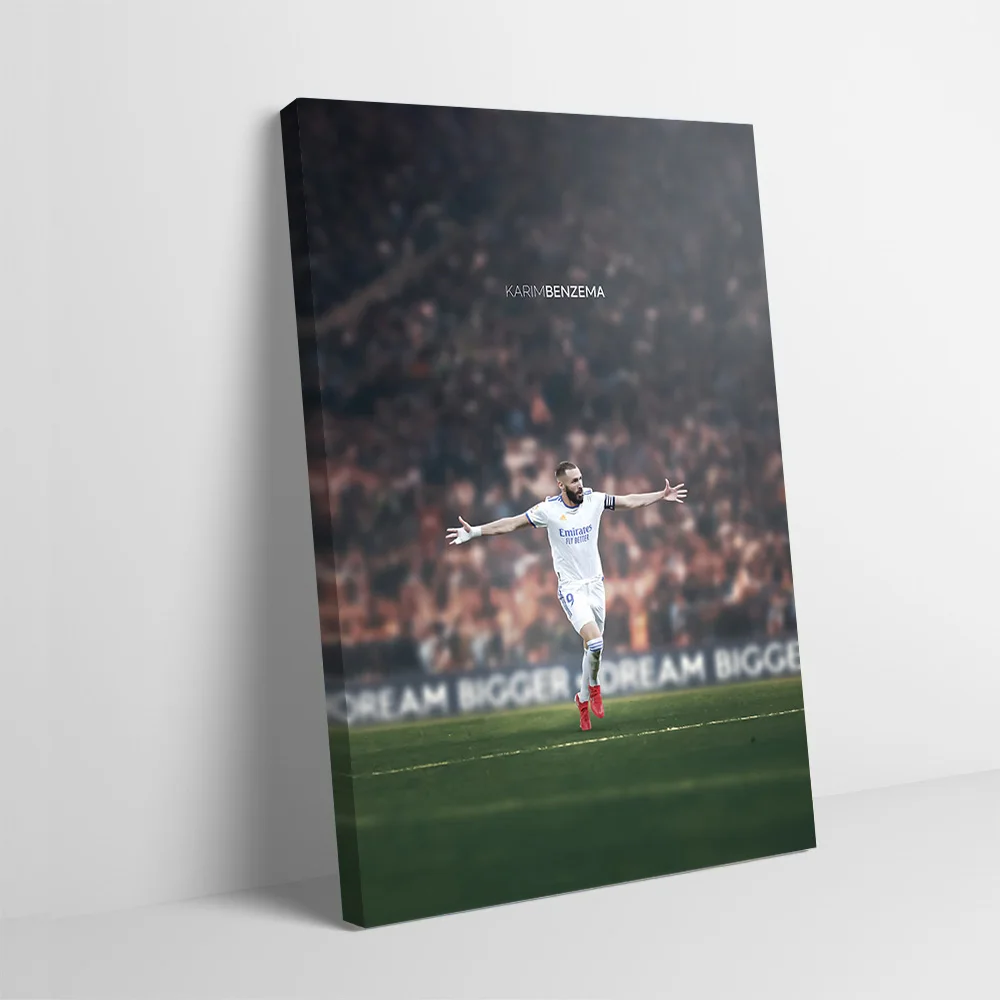 Karim Benzema Soccer Celebration Poster Customizable Printed Canvas Painting Wall Art Gift for Modern Living Room Paintings the