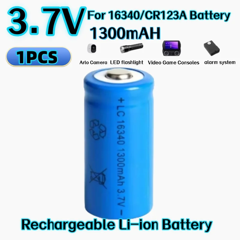 1-20PCS 3.7V 1300mAh 16340 CR123A Oplaadbare Li Batterijen en Voor LED Zaklamp Laser pen Voor 16340 CR123A Batterij