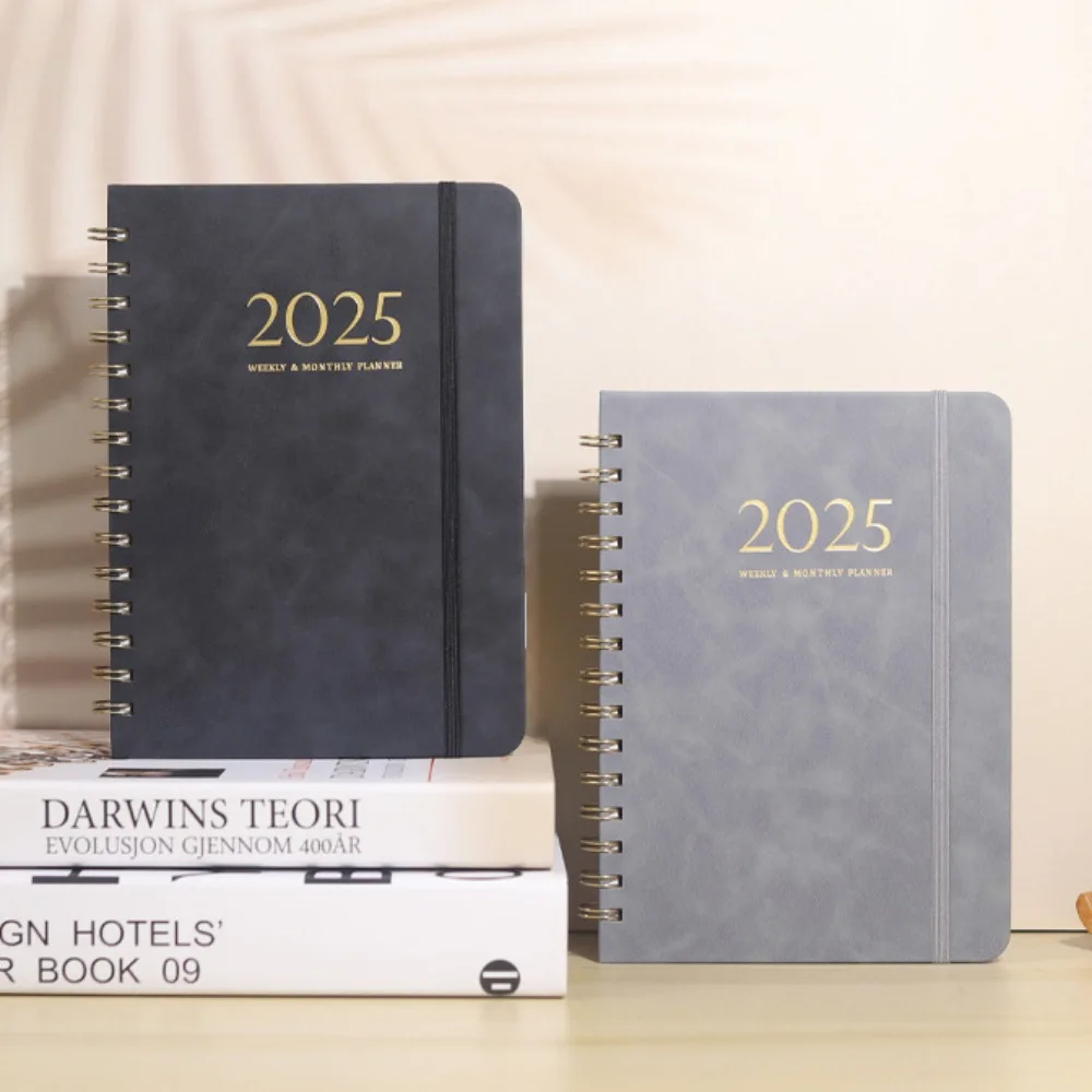 Daily Notebook Hard Cover Journal Weekly Planner Gradient Calendar Schedules Notebooks PU A5 Daily Planner Notepad Record