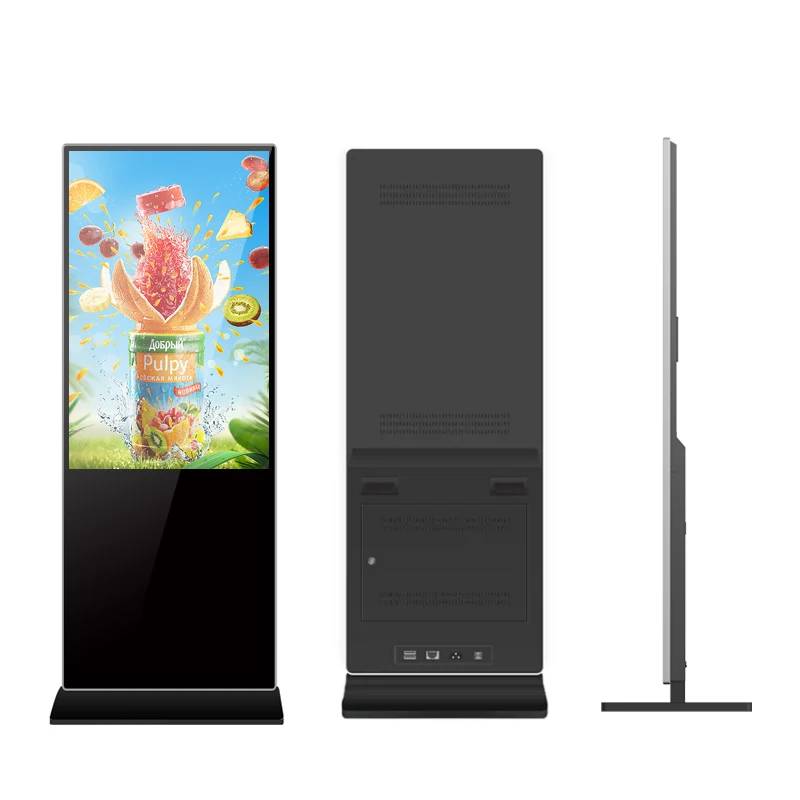 Floor standing 43 49 55 inch android video lcd advertising player kiosk vertical totem digital touch signage display