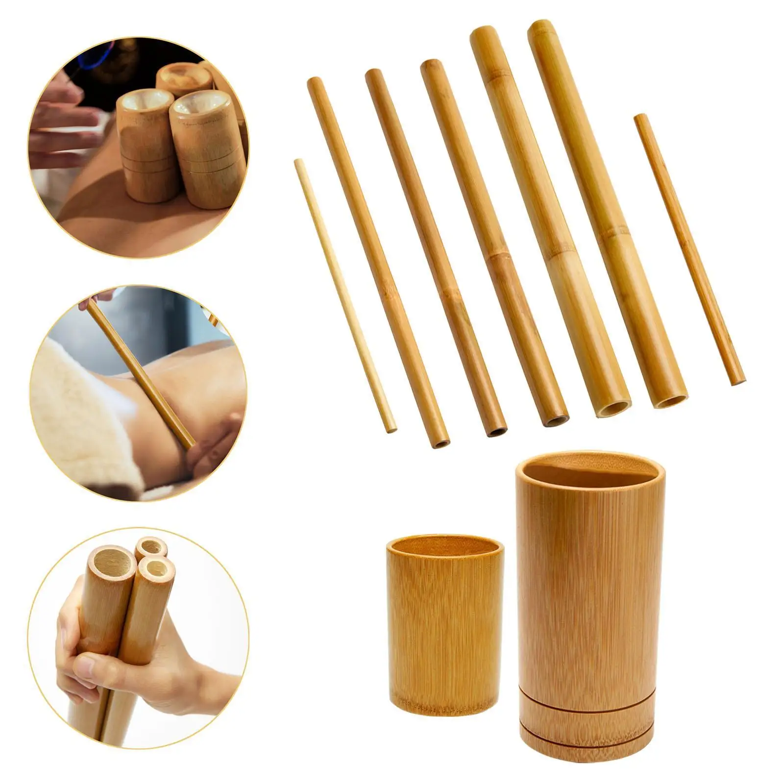 

Bamboo Massage Sticks Manual Beauty Salon Relaxation Portable Guasha Scraping Stick Massage Tools for Waist Back Body Arms