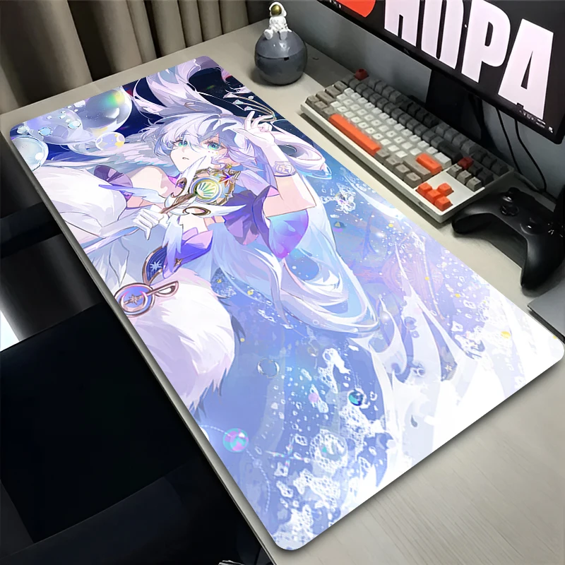 

Mouse Pad Laptop Anime H-honkai Star Rail Robin Extended Desktop Mat Computer Gamer Mousepad PC Gaming Accessories Keyboard Pad
