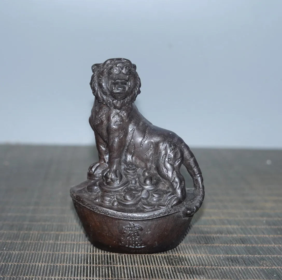 

Соберите резьбу по дереву черного дерева, рев тигра, украшения в виде тигра китайского зодиака